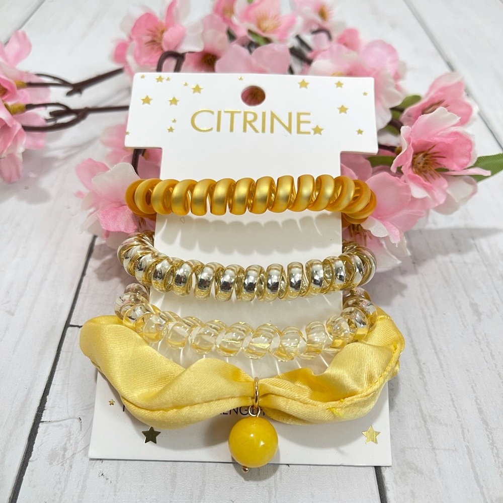 Citrine 2 Four Pack Coil Hair Ties
